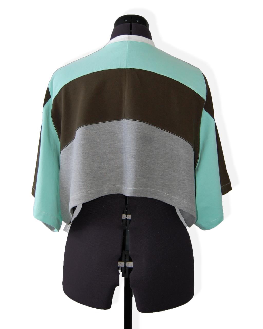 Aquamarine Dream - Upcycled Boxy Fit Cropped Tee - SIZE 14