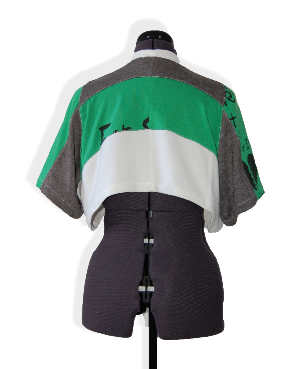 Green Ace - Upcycled Boxy Fit Cropped Tee - UK 6