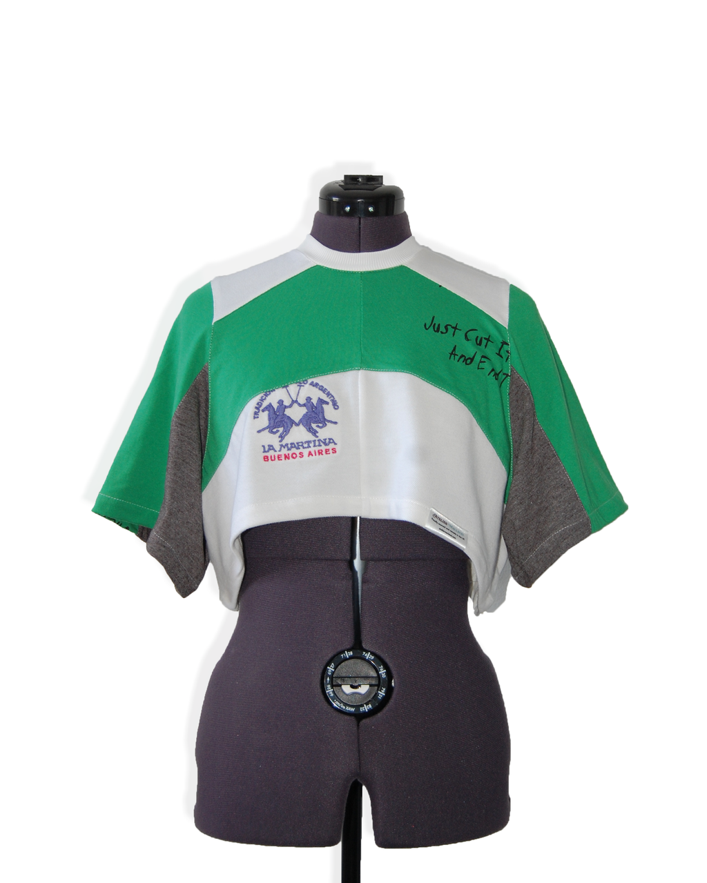 Green Ace - Upcycled Boxy Fit Cropped Tee - UK 6