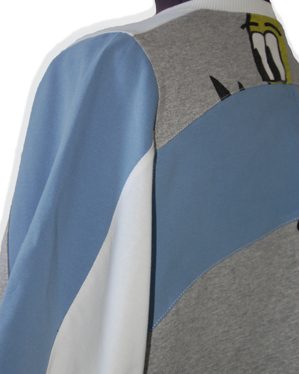 Blue Dreams - Upcycled Boxy Fit Cropped Tee - UK 12