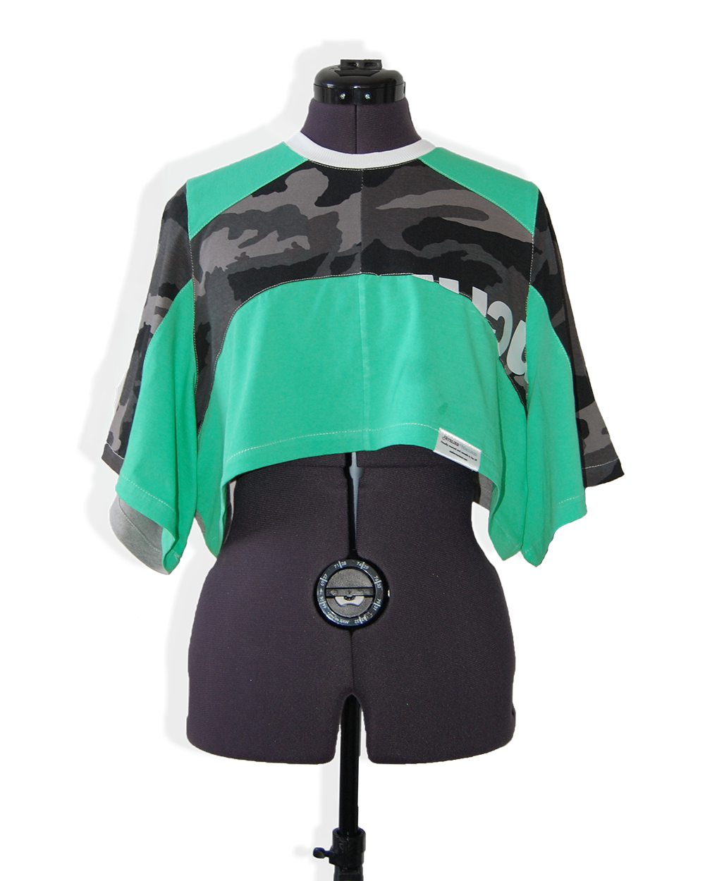 Green Warrior - Upcycled Boxy Fit Cropped Tee - UK 12