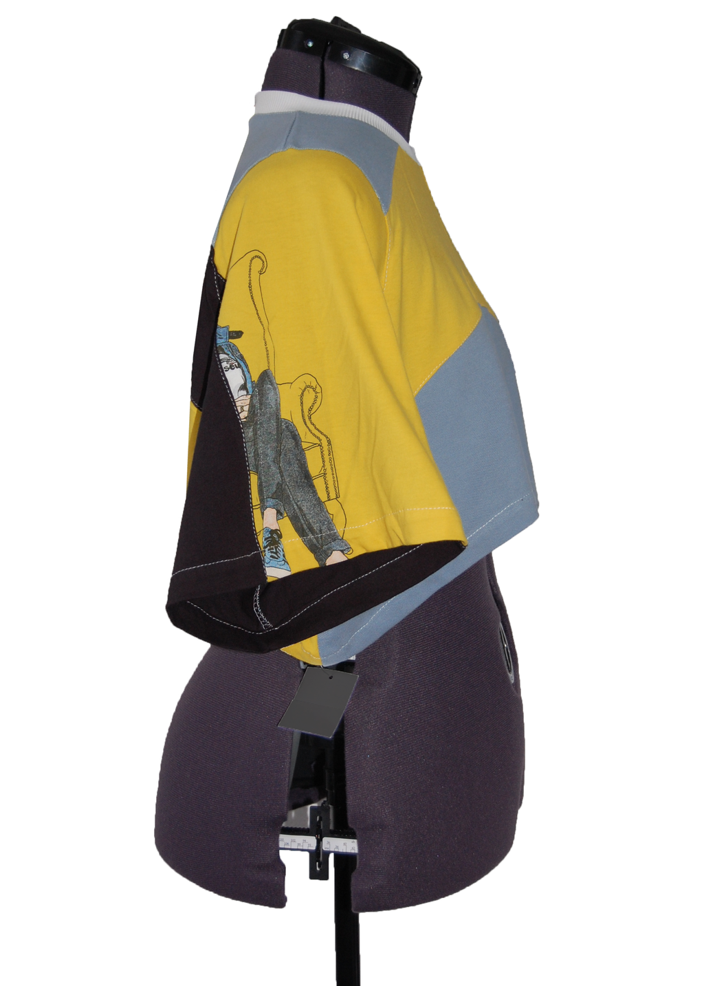 Dami's Yellow Tee - Upcycled Boxy Fit Cropped Tee - UK 10
